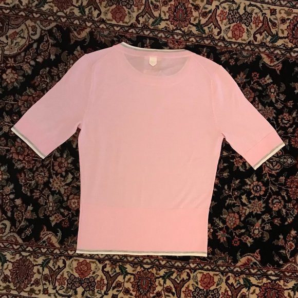 Wmn's Black Fleece by Thom Browne Short Sleeve Sweater - Picture 2 of 2